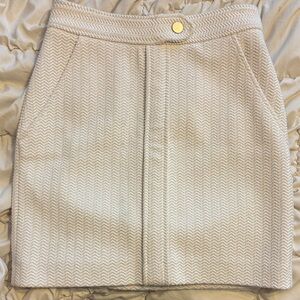 Maje Jakara Cream Herringbone Knit Mini Skirt NWT Textured High Waist EU 40